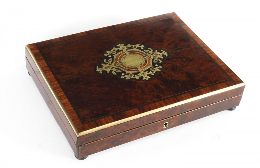 Antique Amboyna Tulipwood & Cut Bras Inlaid Games Box 19th Century | Ref. no. A1266 | Regent Antiques