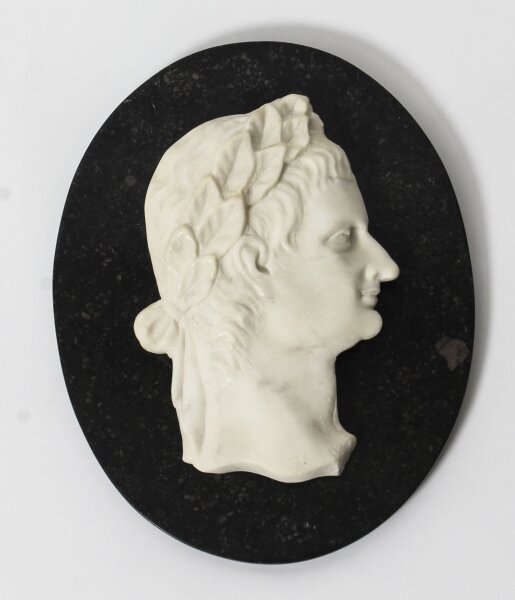 Antique Italian Marble Profile Plaque of Roman Emperor Claudius 19th Century | Ref. no. A1270 | Regent Antiques