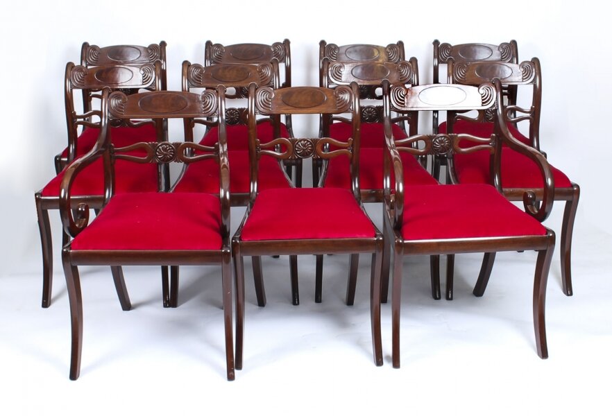 Antique Set 11 English Mahogany Regency Dining Chairs 19th Century | Ref. no. A1274 | Regent Antiques