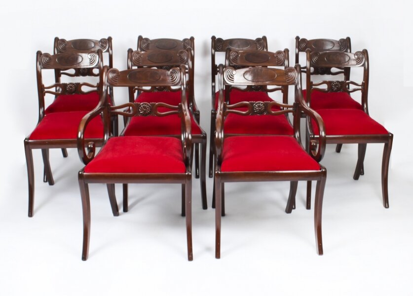 Regent Antiques, Set Of 10 Antique Dining Chairs