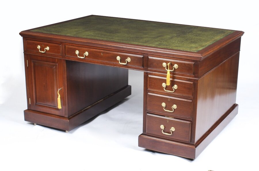 Antique 5ft Victorian Mahogany Partners Pedestal Desk  19th C | Ref. no. A1276 | Regent Antiques