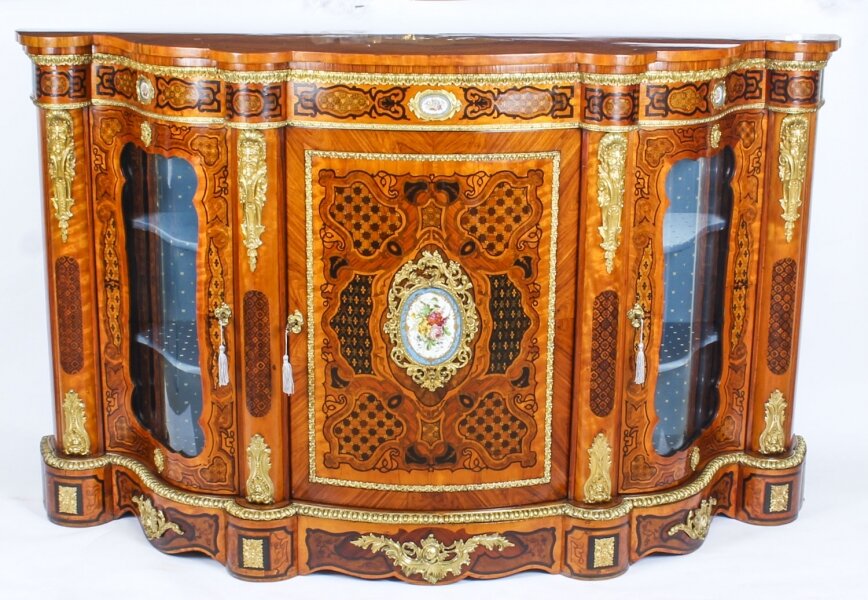 Antique French Kingwood & Marquetry Serpentine Credenza c.1870 19th C | Ref. no. A1281 | Regent Antiques
