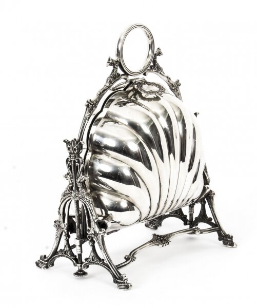 Antique Victorian Silver Plated Shell Biscuit Box Walker & Hall 19thC  1888 | Ref. no. A1302 | Regent Antiques
