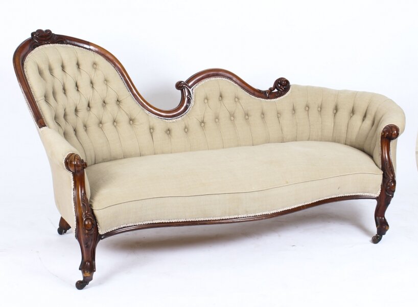 Antique Victorian Mahogany Sofa Chaise Longue Settee c.1860 19th Century | Ref. no. A1322 | Regent Antiques