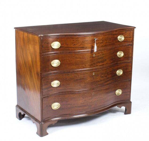 Antique George III Serpentine Flame Mahogany Chest Drawers  18th Century | Ref. no. A1326 | Regent Antiques