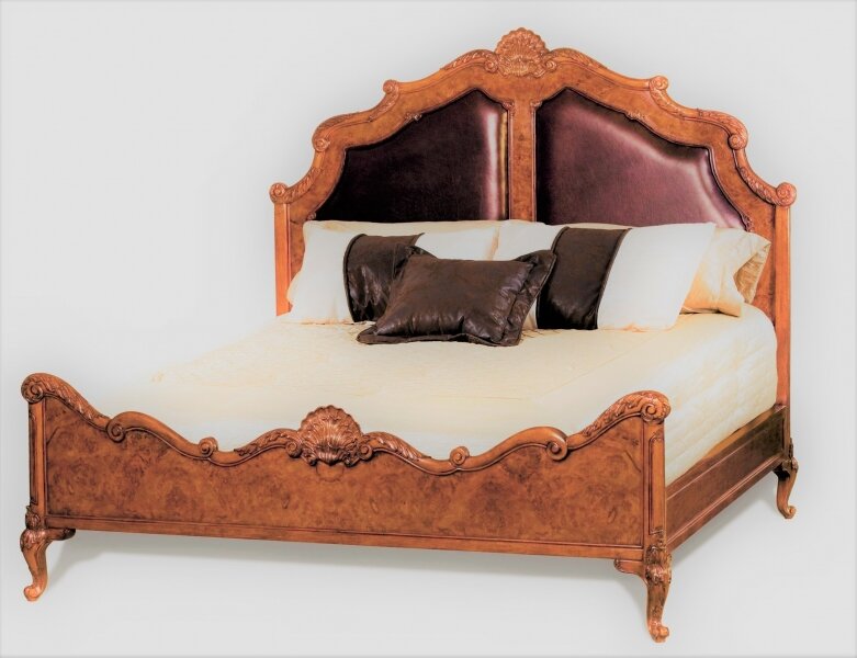 Vintage Super King Size Burr Walnut Queen Anne Revival Bed 20th C | Ref. no. A1400 | Regent Antiques