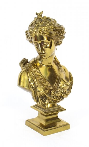 Antique  Sculpted Polished Ormolu Bust of the Roman Goddess Diana 19th C | Ref. no. A1401 | Regent Antiques