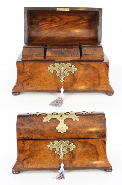 Antique Victorian Scottish  Burr  Walnut Domed Topped Tea Caddy 19th C | Ref. no. A1420 | Regent Antiques