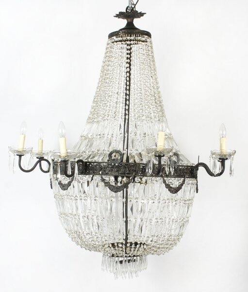 Antique  Louis Revival 20 light Ballroom Cut Crystal Tent Chandelier c1920 | Ref. no. A1513a | Regent Antiques