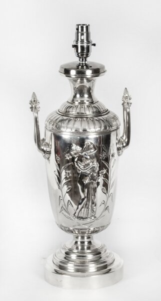 Antique Victorian Silver Plated Classical Urn Table Lamp c.1880 19th C | Ref. no. A1515 | Regent Antiques