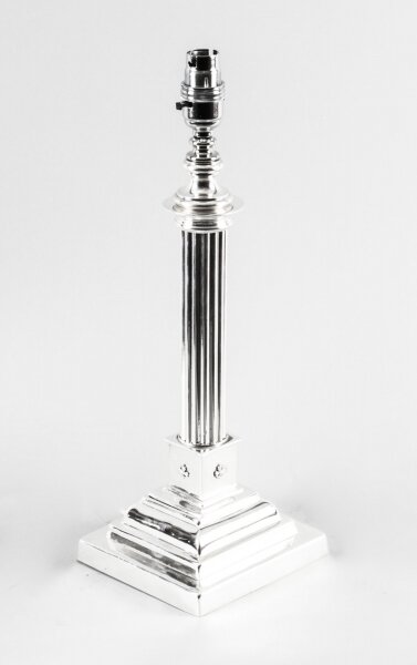 Antique Victorian Silver Plated Doric Column Table Lamp 19th C | Ref. no. A1516b | Regent Antiques