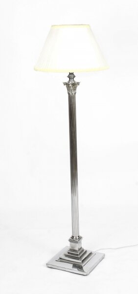 Antique Silver Plated Corinthian Column Telescopic Standard Lamp 19th C | Ref. no. A1518b | Regent Antiques