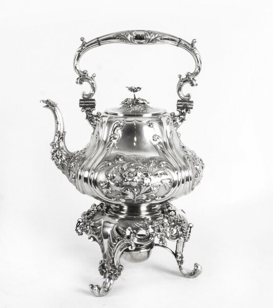 Antique Silver Plate Spirit Kettle on Stand by Elkington C1860  19th C | Ref. no. A1524 | Regent Antiques