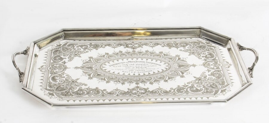 Antique Victorian Silver Plated Service Tray Thomas Latham 19th C | Ref. no. A1528 | Regent Antiques