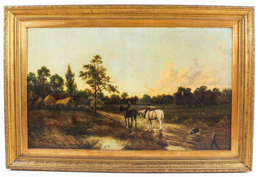Antique Oil on Canvas Landscape Painting by G. Mallet 19th Cent 101x152cm | Ref. no. A1534 | Regent Antiques