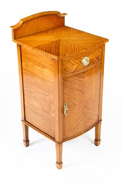 Antique  Satinwood & Inlaid Bedside Cabinet c.1880 19th Century | Ref. no. A1548c | Regent Antiques