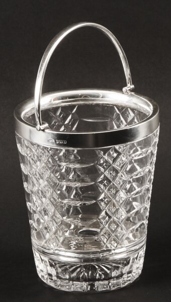 Vintage Sterling Silver  & Crystal Ice Pail Bucket  Mid 20th Century | Ref. no. A1588 | Regent Antiques