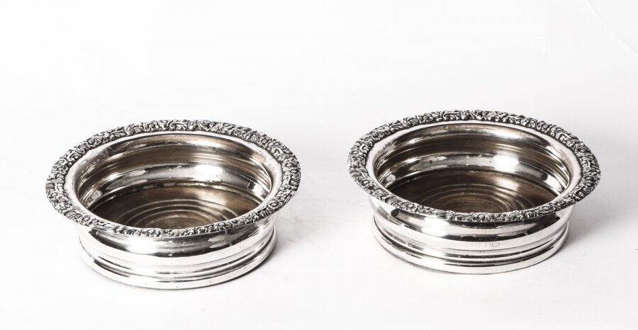 Antique Pair Old Sheffield Silver Plate Wine Coasters C1825 19th Century | Ref. no. A1589 | Regent Antiques