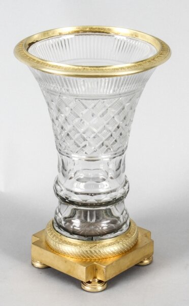 Antique French Cut Crystal & Ormolu Mounted Campana Vase c. 1830 19th C | Ref. no. A1591 | Regent Antiques