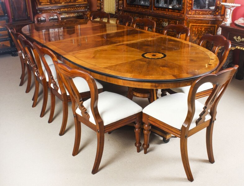 Vintage  Harrods Dining Table 20th C & 12 Antique dining chairs 19th C | Ref. no. A1592a | Regent Antiques