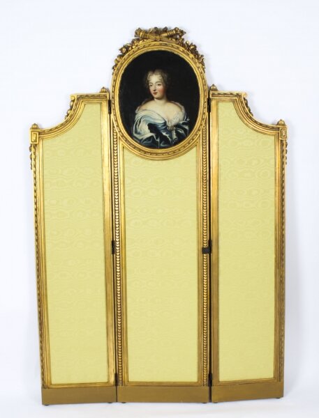 Antique French Giltwood  Dressing Screen With Oil Painting Portrait 19th C | Ref. no. A1606 | Regent Antiques