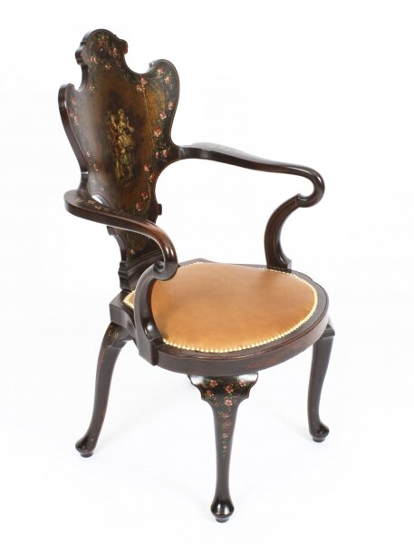 Antique French Vernis Martin Salon Open Armchair  Druce & Co 19th Century | Ref. no. A1612x | Regent Antiques