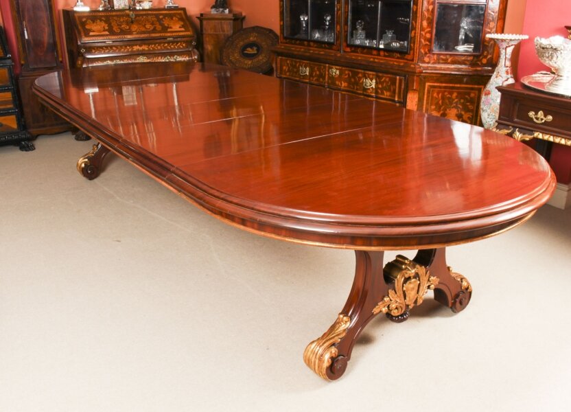 Antique Victorian 12ft Mahogany Twin Base Extending Dining Table 19th C | Ref. no. A1617 | Regent Antiques