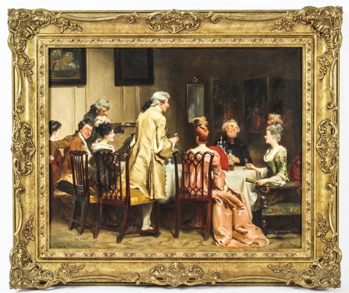 Antique Oil on Canvas Painting The Toast by Fred Roe  Dated 1894 19th C | Ref. no. A1618 | Regent Antiques
