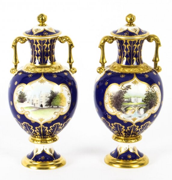 Vintage Pair Royal Crown Derby Limited Edition Vases 20th C | Ref. no. A1629 | Regent Antiques