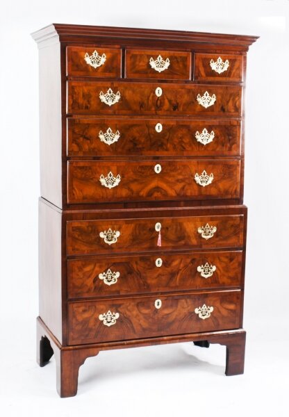 Antique George II Burr Walnut & Crossbanded Chest on Chest  18th C | Ref. no. A1637 | Regent Antiques
