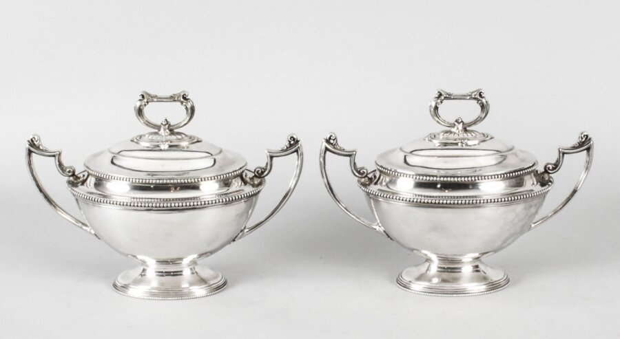 Antique Pair Sauce Tureens Entree Dishes  Henry Atkins C1860  19th Century | Ref. no. A1652 | Regent Antiques