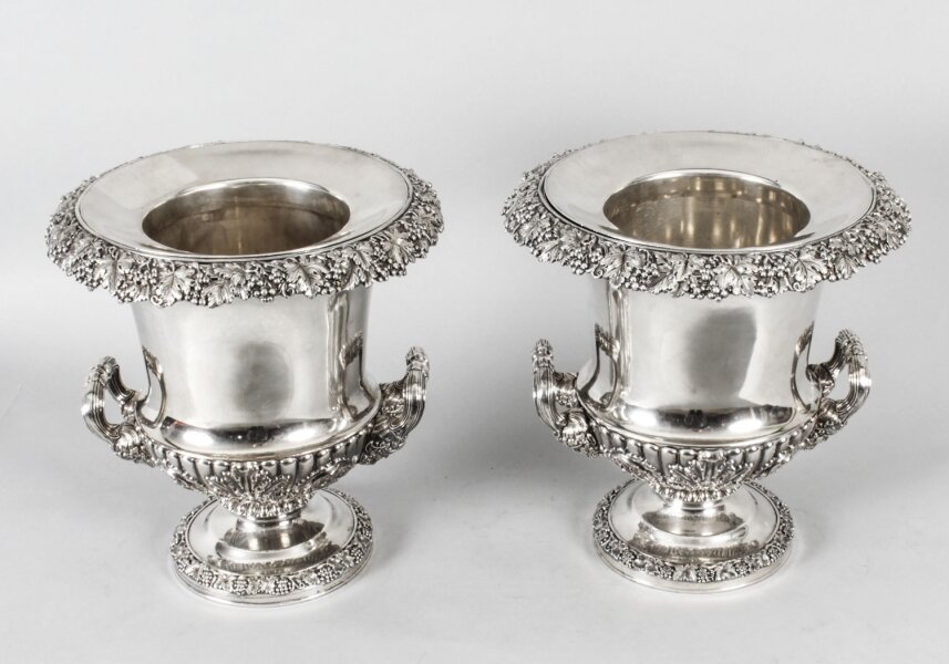 Antique Pair Old Sheffield Regency Wine Coolers by Creswick C1820 19th C | Ref. no. A1654 | Regent Antiques