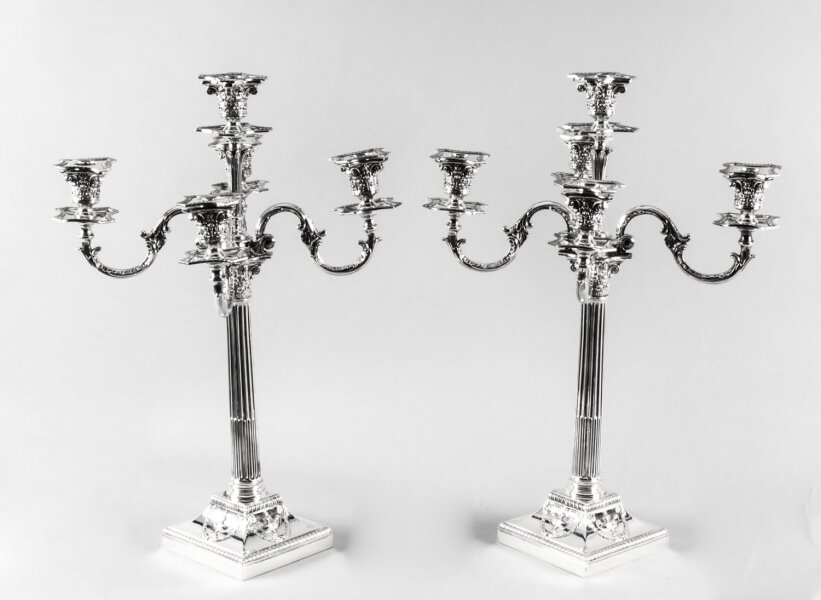 Antique Pair Victorian Silver Plated Five-Light Candelabra by Elkington 19th C | Ref. no. A1656 | Regent Antiques