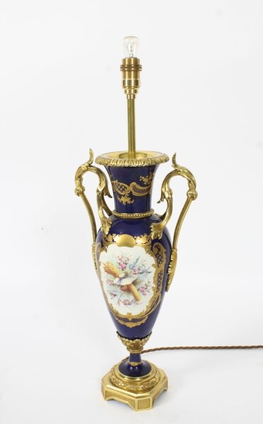 Antique Sevres Porcelain Blue & Gilt & Ormolu Table Lamp c.1880 19th C | Ref. no. A1716 | Regent Antiques