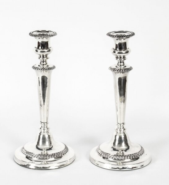 Antique Pair Old Sheffield Silver Plated Candlesticks Early 19th C | Ref. no. A1728 | Regent Antiques