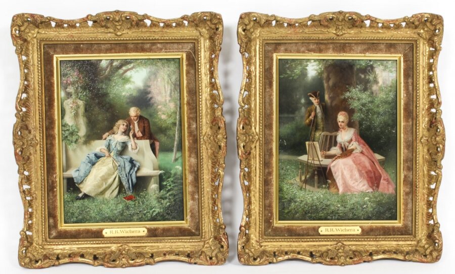 Antique Pair Oil on Canvas Courtiers Paintings by Raimund  Von  Wichera  19th C | Ref. no. A1741 | Regent Antiques