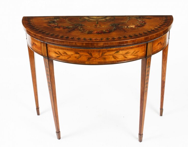 Antique  George III Satinwood demi-lune Card Console Table 19th C | Ref. no. A1743 | Regent Antiques