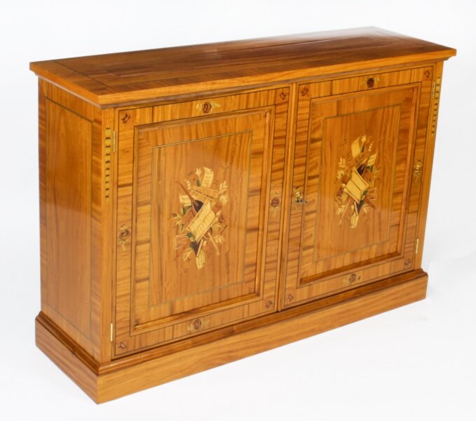 Bespoke Inlaid Satinwood & Marquetry Flat Screen TV Lift Cabinet | Ref. no. A1753a | Regent Antiques