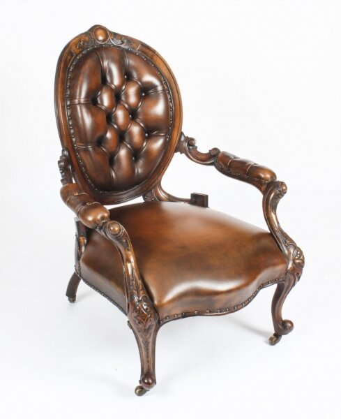 Antique Victorian Leather Spooback Armchair  19th Century | Ref. no. A1788 | Regent Antiques