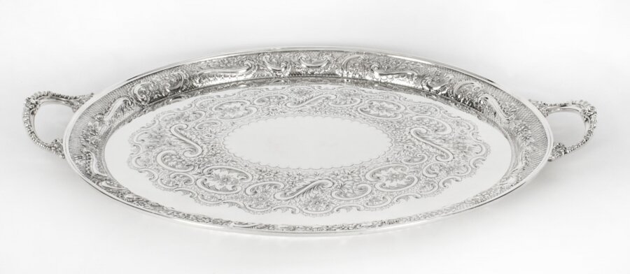 Antique Oval  Victorian Silver Plated Tray by Mappin & Webb C 1880 19th Century | Ref. no. A1794 | Regent Antiques