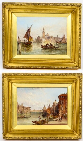 Pair Oil Paintings San Marco & Santa Maria Venice Alfred Pollentine  19th C | Ref. no. A1868 | Regent Antiques