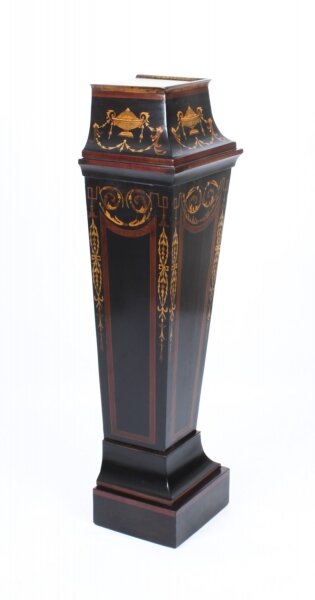 Antique Victorian Ebonised & Marquetry Pedestal Stand  19th Century | Ref. no. A1884 | Regent Antiques