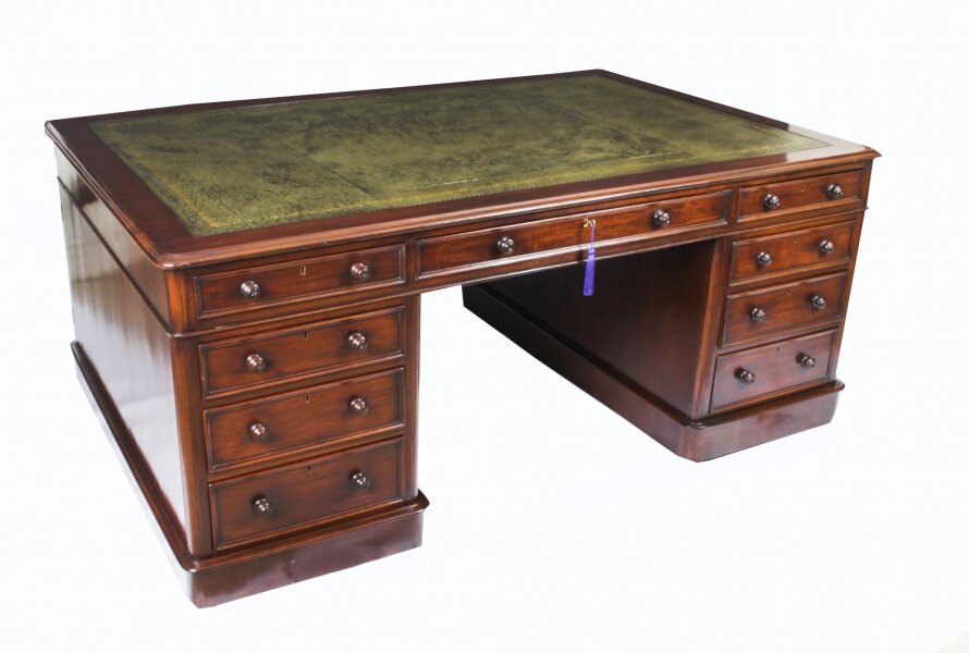 Antique 6ft  Victorian Mahogany Partners Pedestal Desk  19th C | Ref. no. A1890 | Regent Antiques