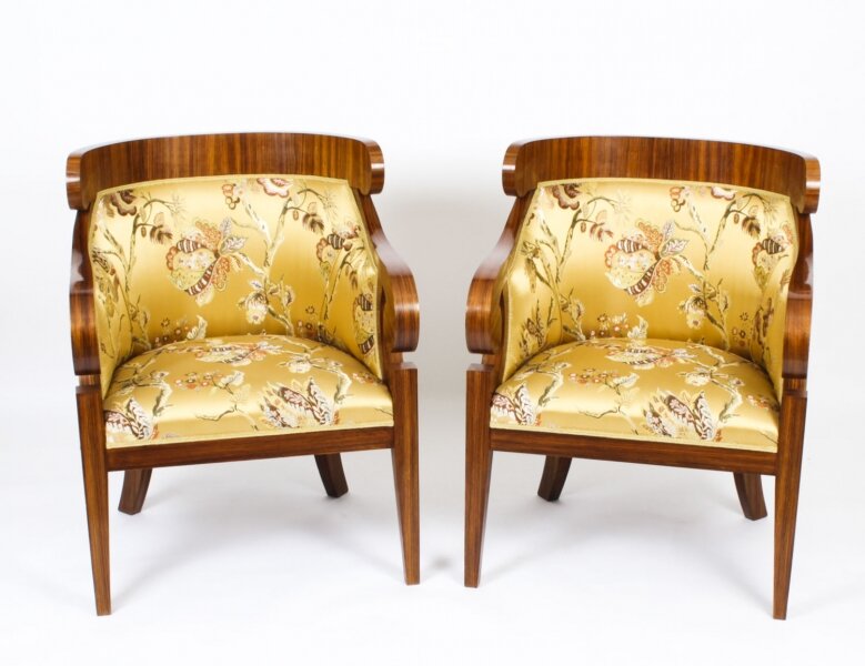 Antique Pair Art Deco Zebra Wood Armchairs  20th Century | Ref. no. A1914 | Regent Antiques