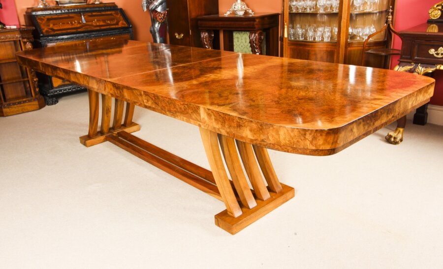 Antique Art Deco 10ft Dining Table Burr Walnut c.1920  20th C | Ref. no. A1925 | Regent Antiques