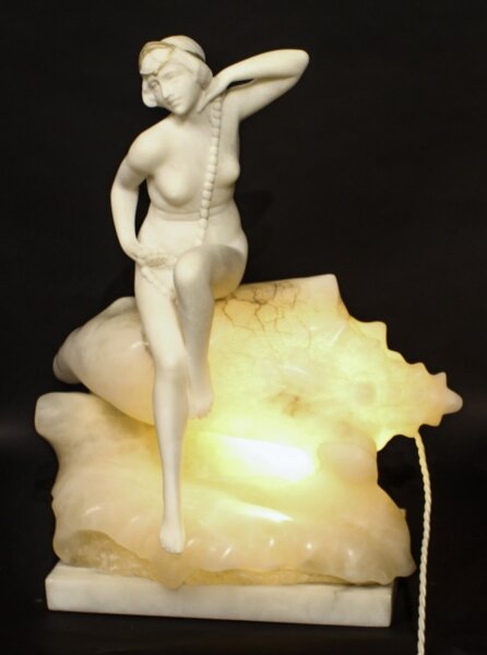 Antique Alabaster & Marble Figural Table Lamp Ernst Seger Circa 1920 | Ref. no. A1926 | Regent Antiques