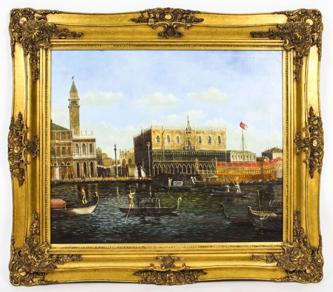 Vintage Oil Painting View Across The Grand Canal Venice 71x82cm Mid 20th C | Ref. no. A1940 | Regent Antiques