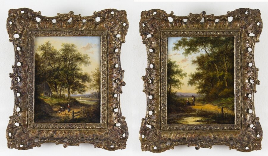 Antique Pair Oil on Board Paintings by Jan Evert Morel  18th C | Ref. no. A1956 | Regent Antiques