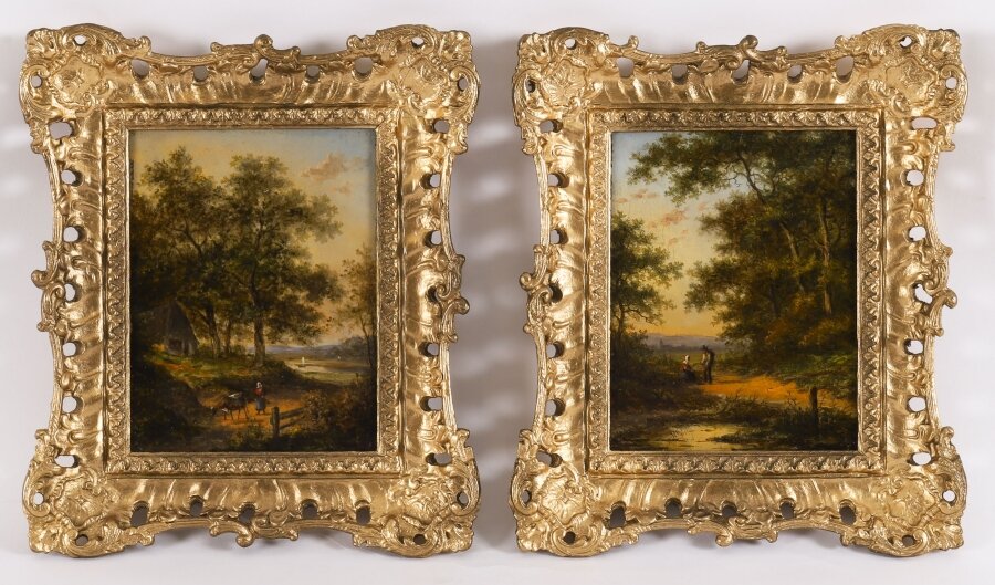 Antique Pair Dutch Forest Scene Oil Paintings by Jan Evert Morel  18th Century | Ref. no. A1956a | Regent Antiques