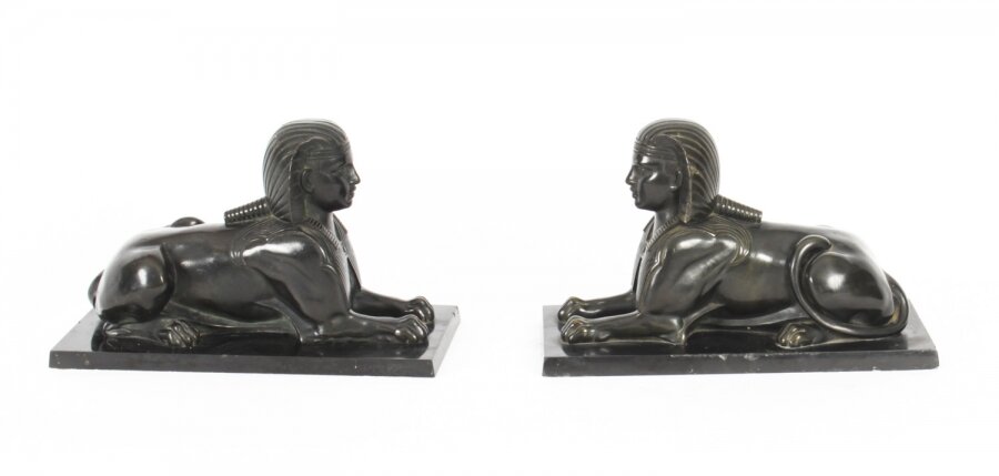 Antique Pair of French Bronzes Recumbent Sphinxes C1860 19th C | Ref. no. A1968 | Regent Antiques